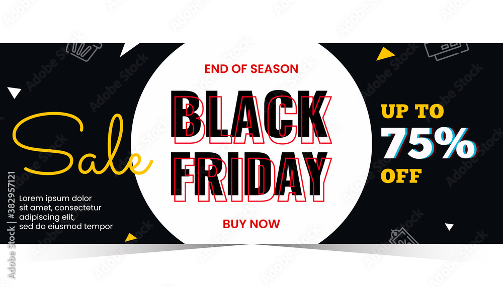 Obraz premium Black friday banner design concept