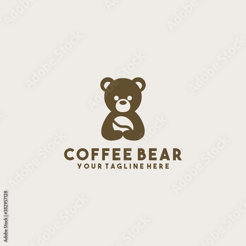 Creative coffee bear logo design