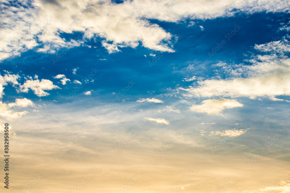 Fototapeta premium colorful dramatic sky with cloud at sunset
