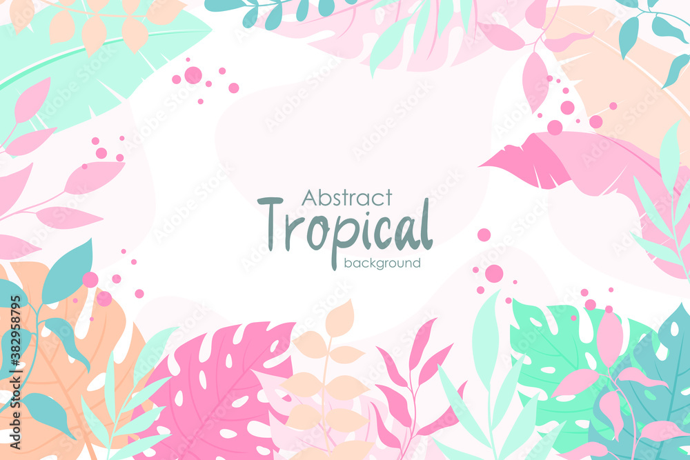 Cute Abstract Floral Background, simple and trendy with flat and pastel color style
