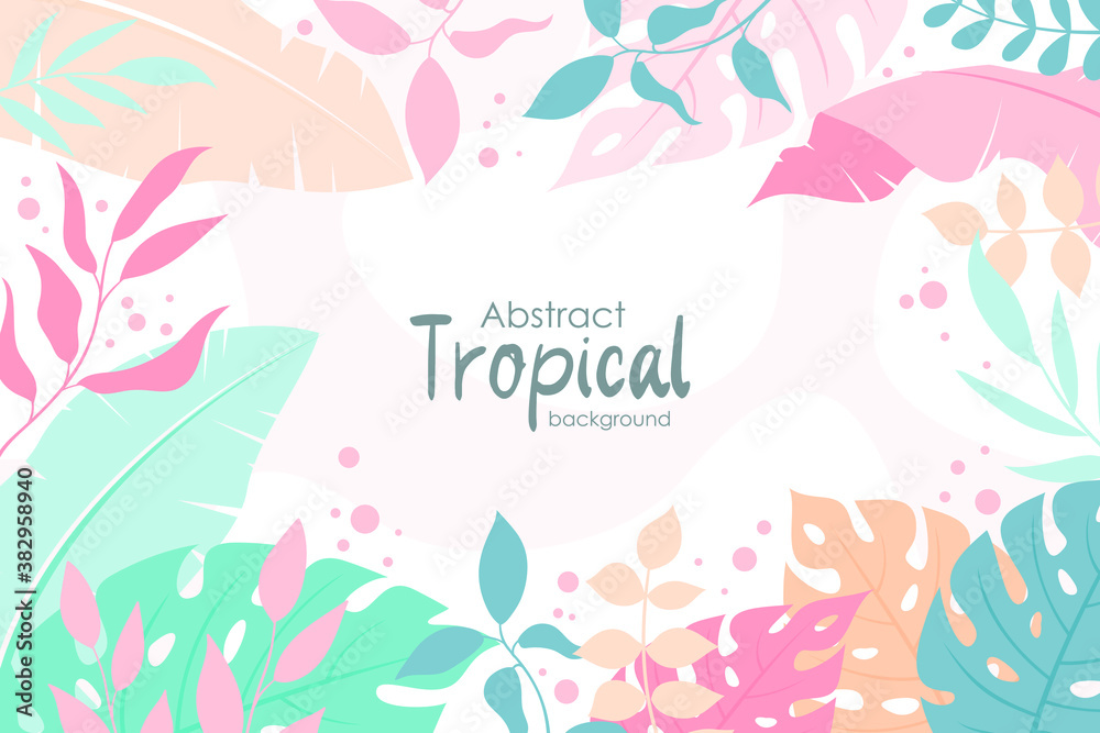 Cute Abstract Floral Background, simple and trendy with flat and pastel color style

