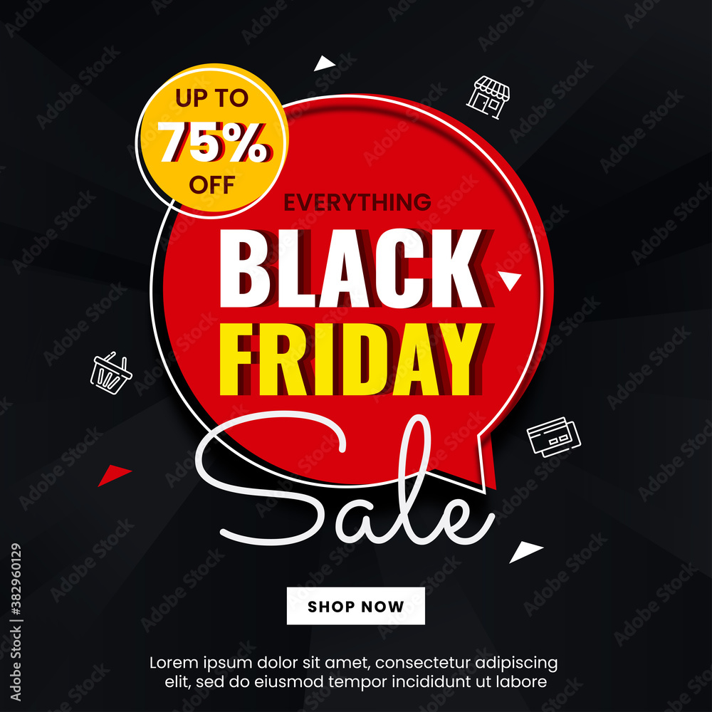 Fototapeta premium Black friday design banner concept