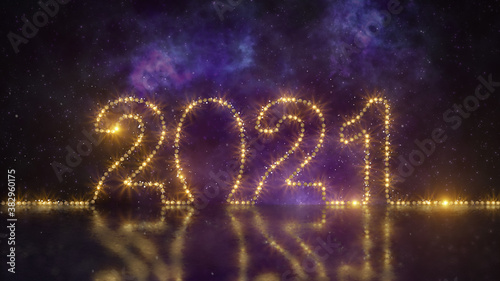 Text 2021 made of string li...