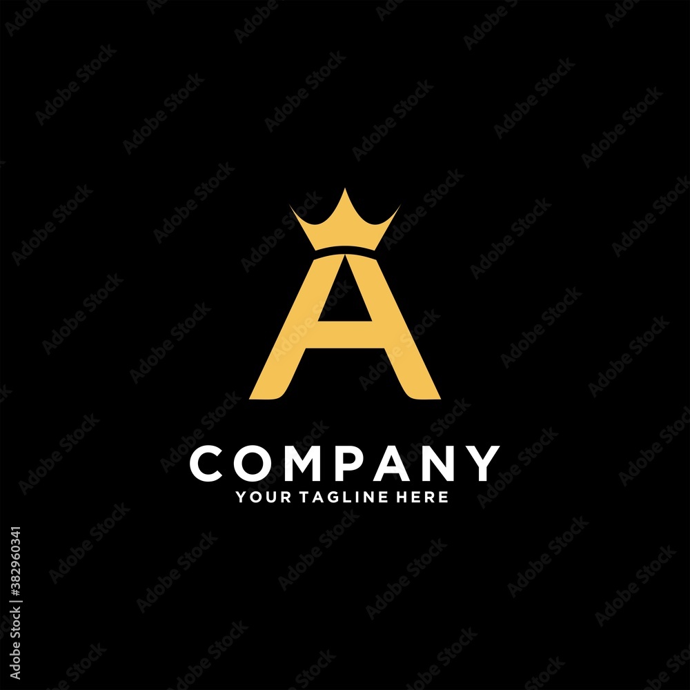 Letter A Crown Logo Luxury gold Template Stock Vector Stock Vector ...