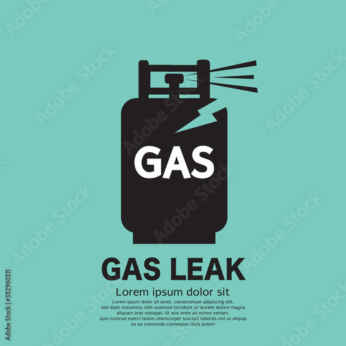 Gas Tank Leaky Black Icon Symbol Vector Illustration.