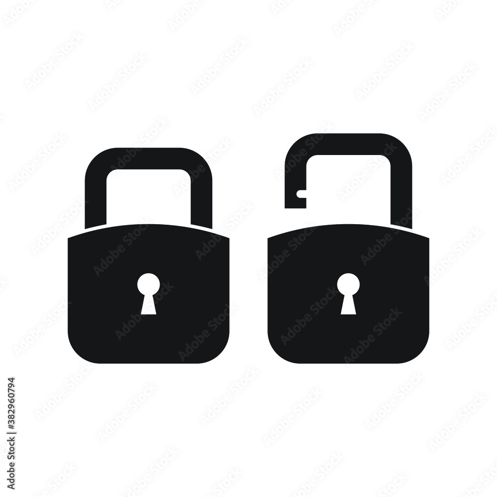 Padlock icon design isolated on white background Padlock icon design isolated on white background