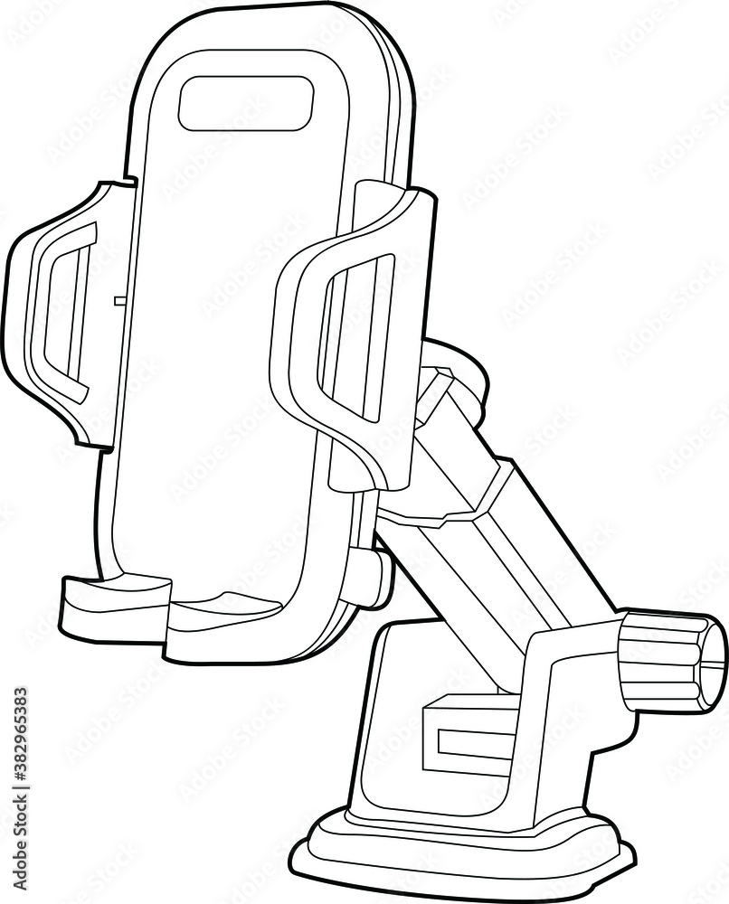 Professional Phone Holder Vector / Line Drawing. Icon, Logo, Design, Element Stock Vector
