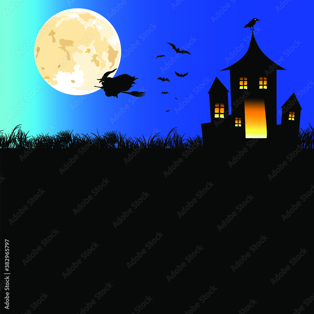 Flat design background for halloween 
 Vector
