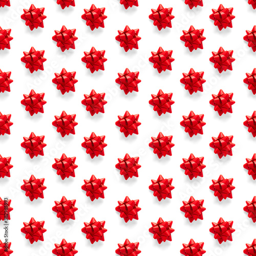 Seamless regular creative Christmas pattern with New Year decorations. xmas Modern Seamless pattern made from christmas decorations. white background