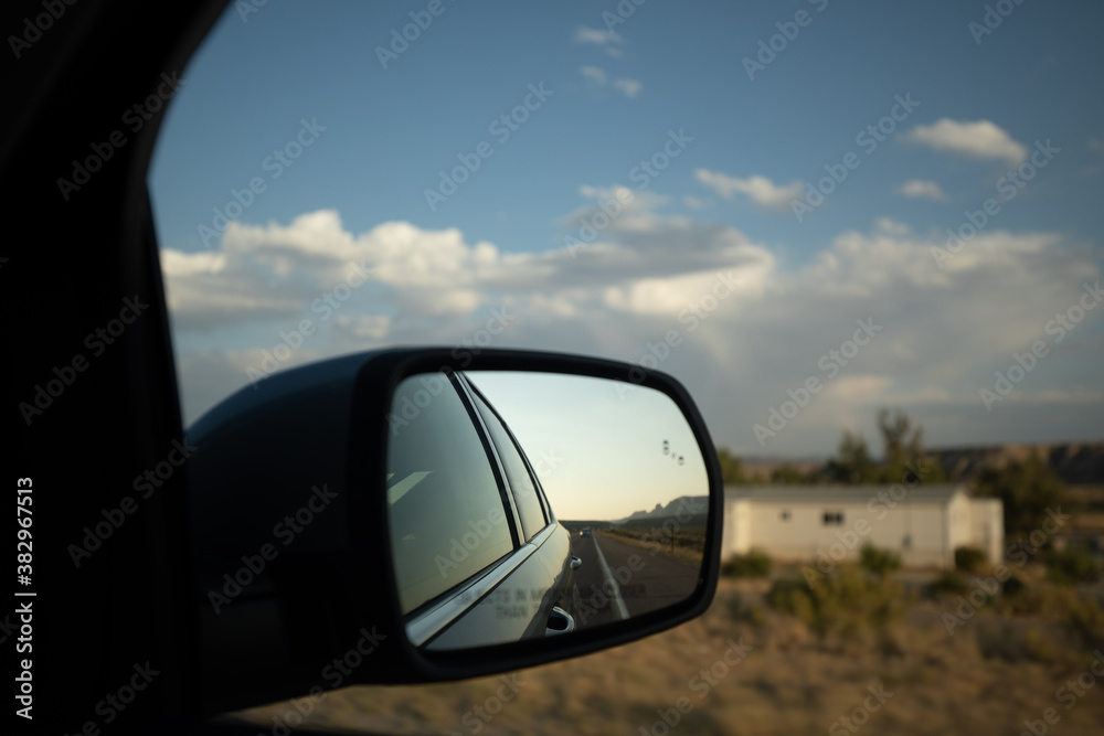 A car vehicle back mirror close up