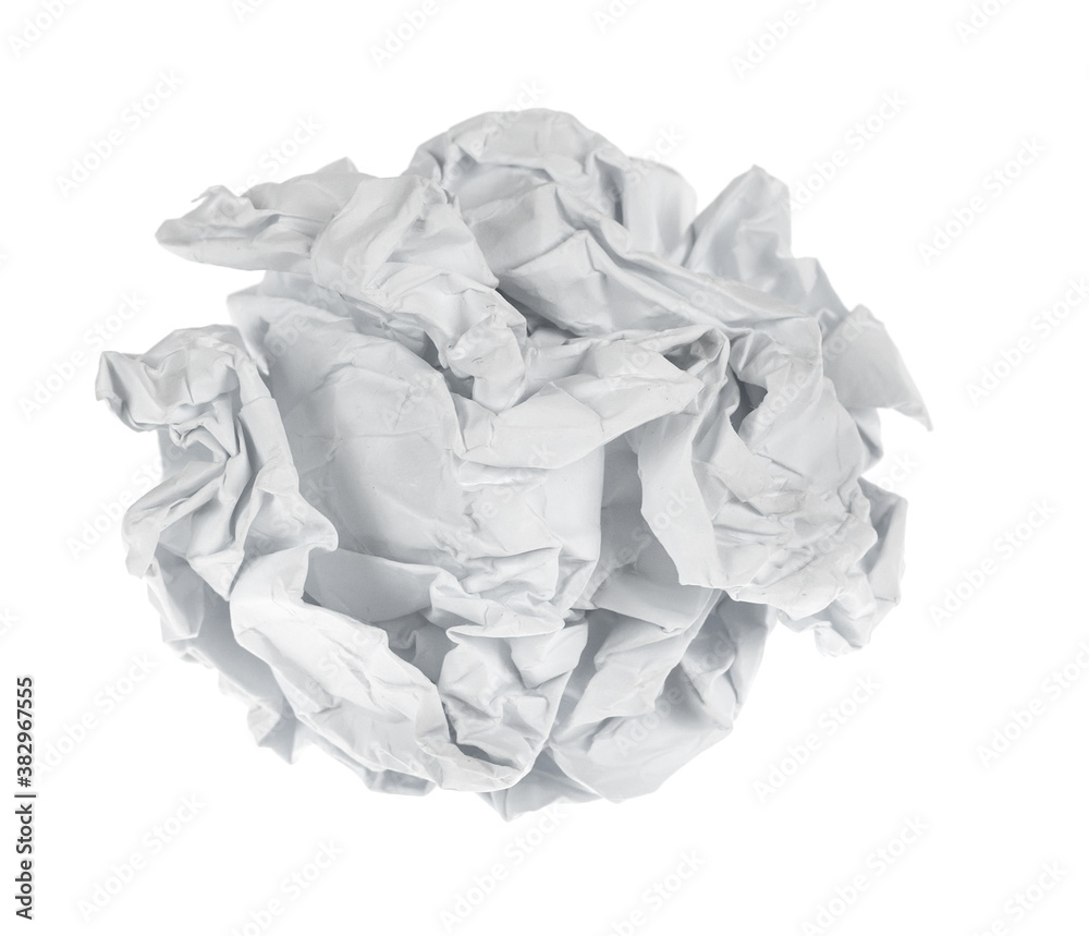 Crumpled paper boll isolated on white background clipping path. Screwed up piece of paper Crumpled paper boll isolated on white background clipping path. Screwed up piece of paper