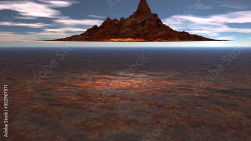 abstract mars landscape flaing red rock photo