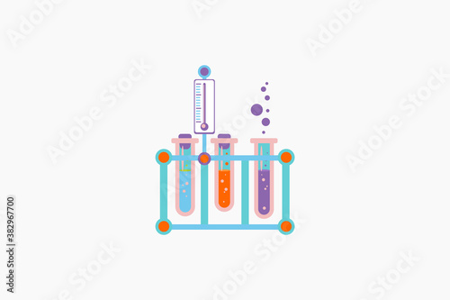 chemistry lab equipment test tubes vector design illustration
