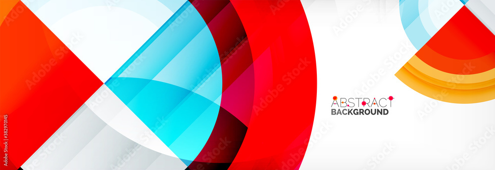 Obraz premium Round shapes, triangles and circles. Modern abstract background