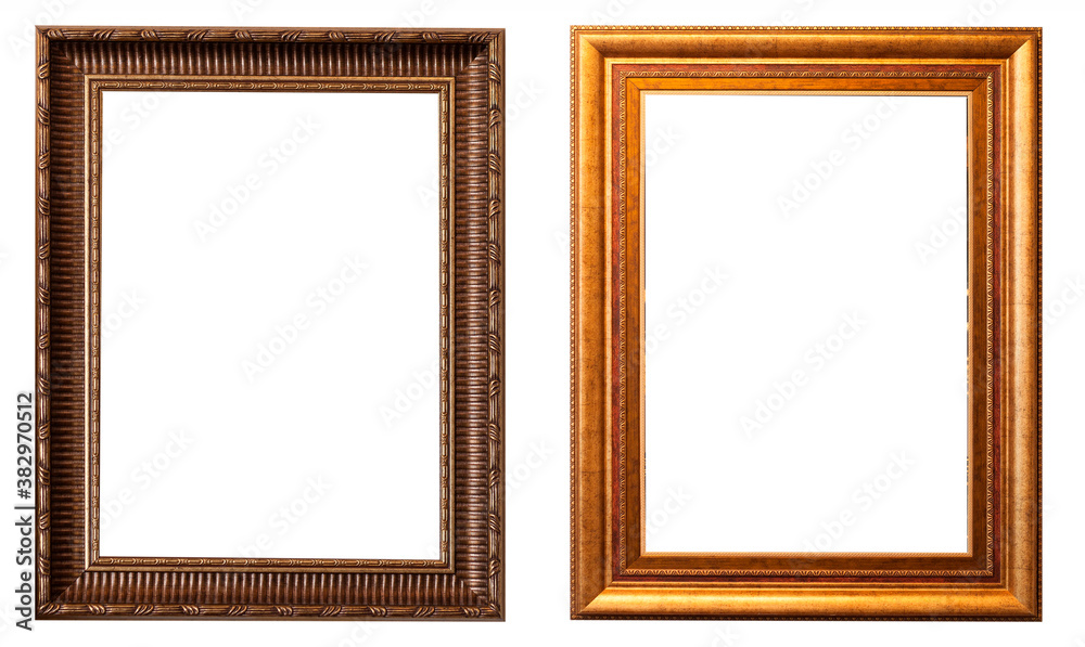 Frames picture baguettes isolated on white background set. Frames picture baguettes isolated on white background set.