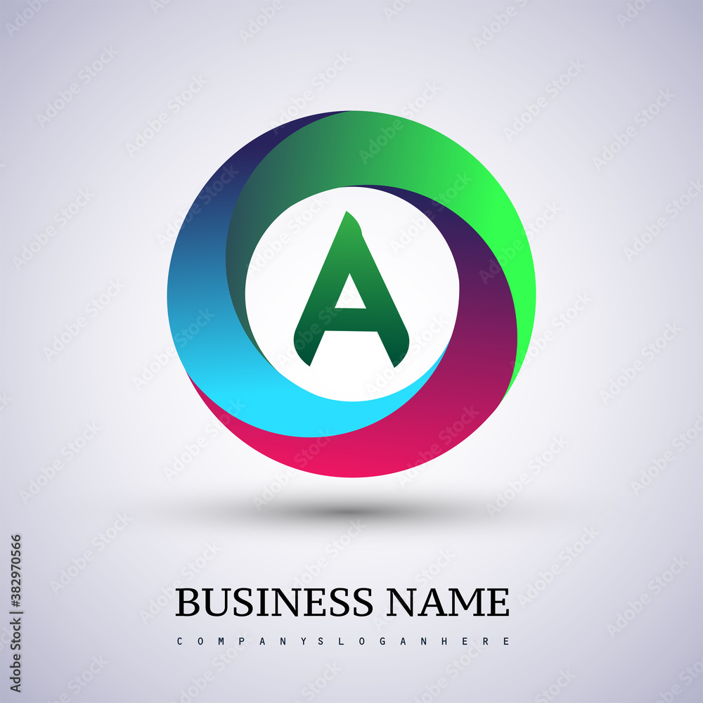 Letter A logo with colorful splash background, letter combination logo design for creative industry, web, business and company. Letter A logo with colorful splash background, letter combination logo design for creative industry, web, business and company.