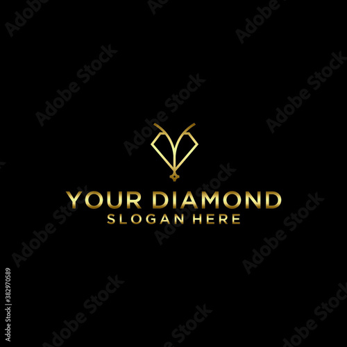 Luxury Letter YV logo , Diamond YV logo Element