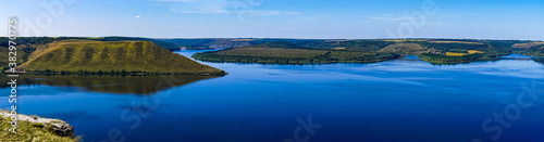 beautiful panorama landscape view of the mountains and the Dniester river Bakota