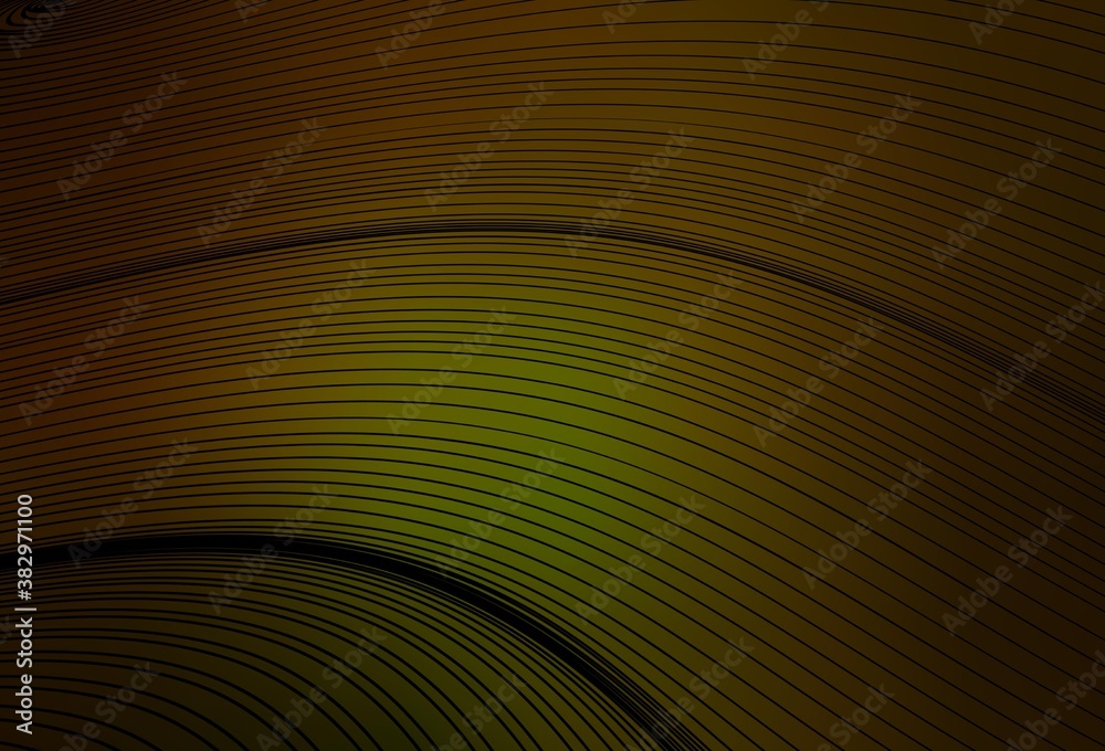 Dark Green, Yellow vector layout with curved lines. Dark Green, Yellow vector layout with curved lines.