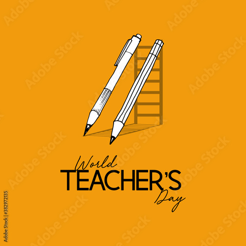 World Teacher's Day Vector Art Illustration