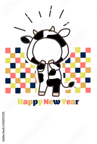 2021年　丑年　年賀状　素材