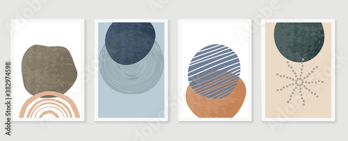Abstract wall art vector collection.  Abstract organic shape Art design for poster, print, cover, wallpaper, Minimal and  natural wall art. Vector illustration..