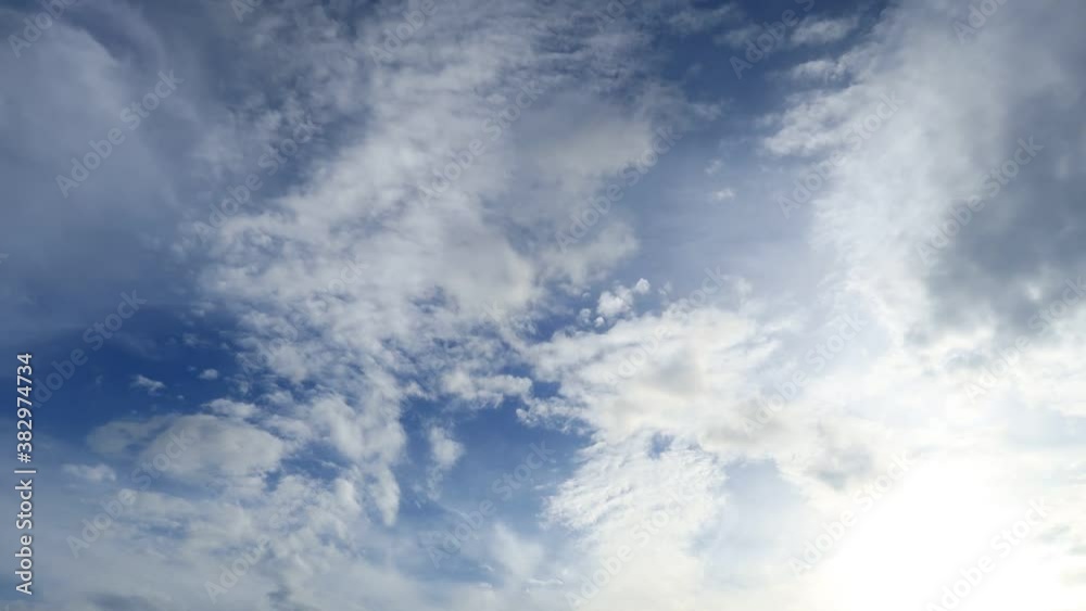 Bright morning sun light on blue sky with clouds Bright morning sun light on blue sky with clouds