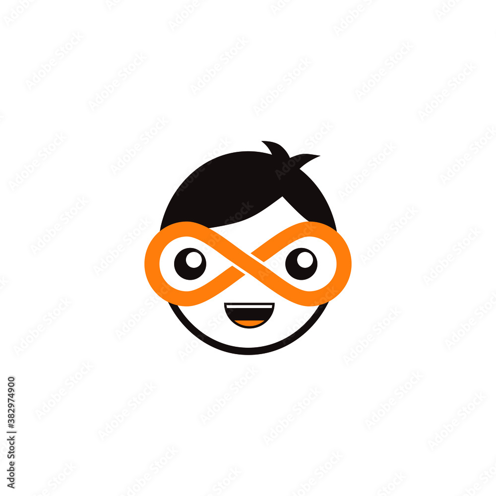 face of a child glass icon logo cute vector