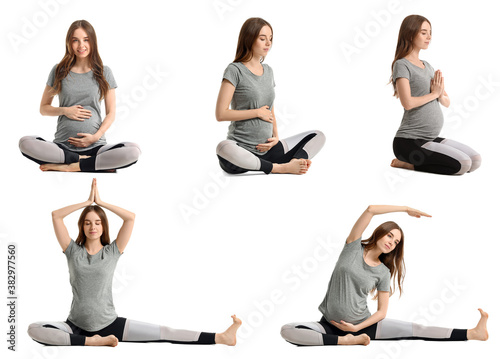 Collage with young pregnant...