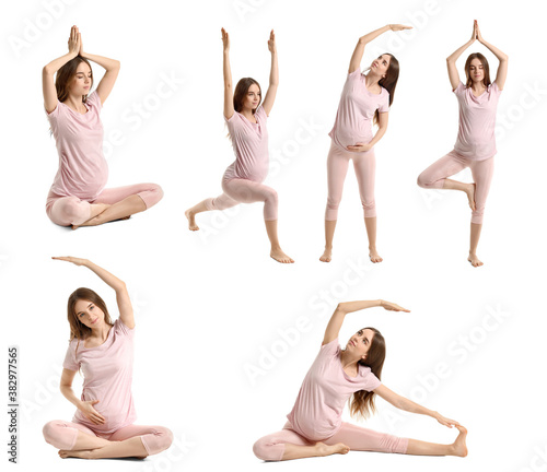 Collage with young pregnant...