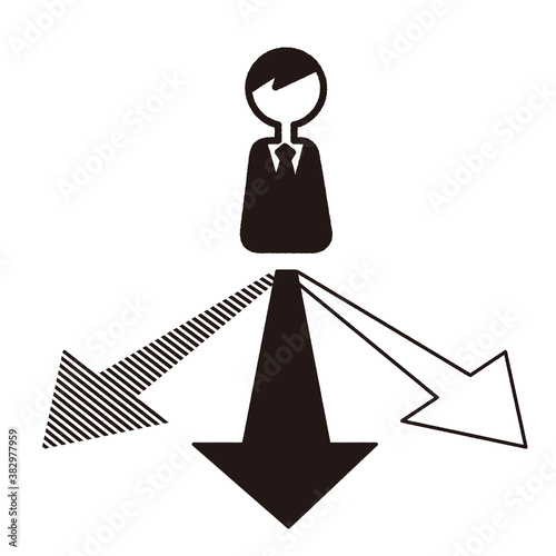 進む方向に悩む人のアイコンセット