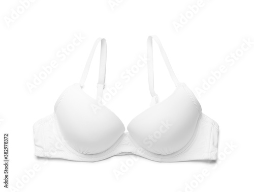 фотографія Stylish female bra on white background