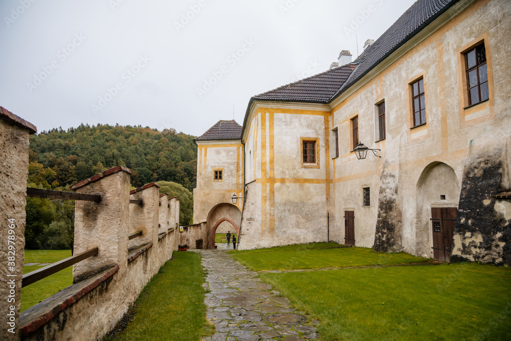 Historic Christian monastery Golden Crown Zlata Koruna, South Bohemia, Czech Republic