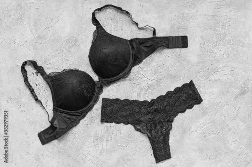Bild auf Leinwand Stylish female underwear on grunge background