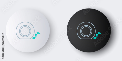 Line Dental floss icon isolated on grey background. Colorful outline concept. Vector.