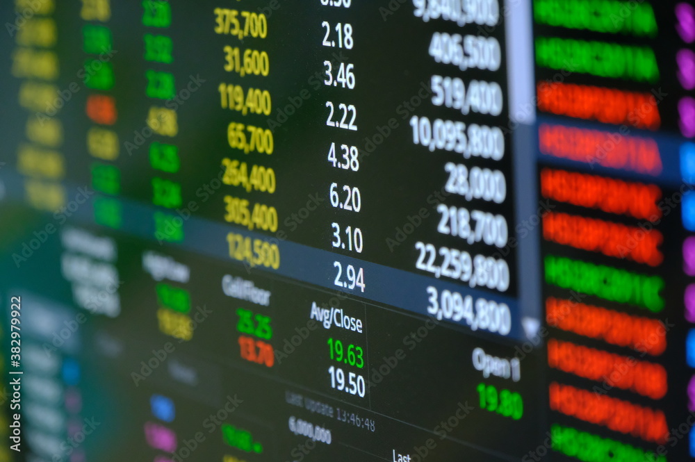 Fototapeta premium stock market graph on the screen