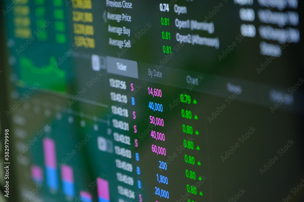 Obraz premium stock market graph on the screen