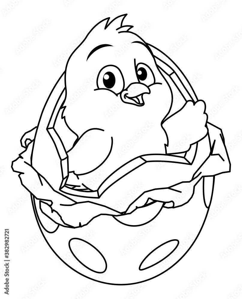 Chick In Egg Coloring Pages