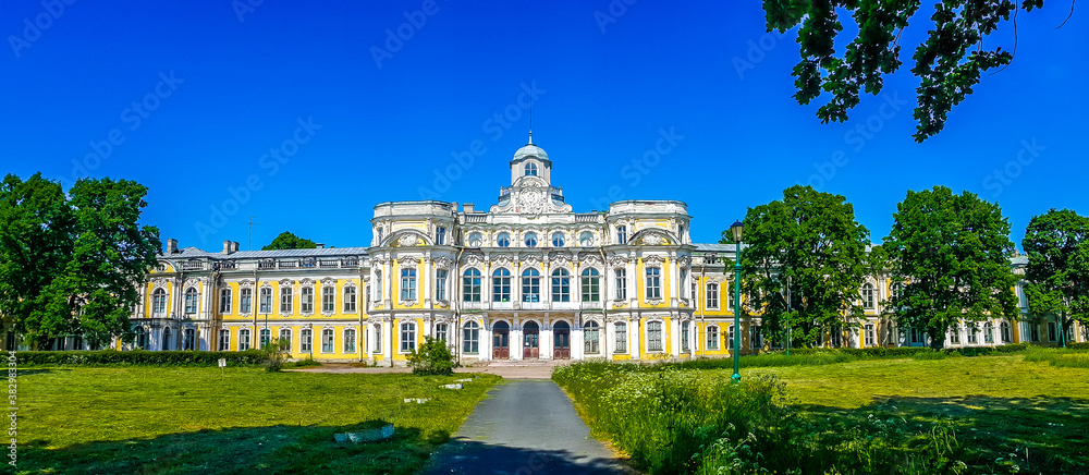 Baroque palace in the estate Znamenka. Leningrad region, Russia