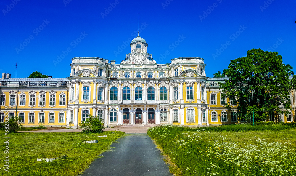 Baroque palace in the estate Znamenka. Leningrad region, Russia