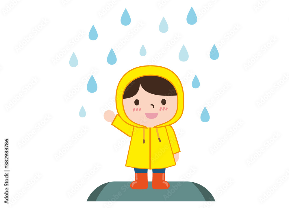 child wearing a rain coat vector illustration child wearing a rain coat vector illustration