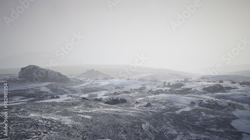 Wallpaper Mural Antarctic mountains with snow in fog Torontodigital.ca