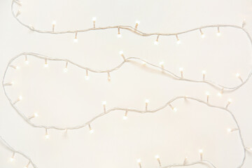 Christmas garland on light background