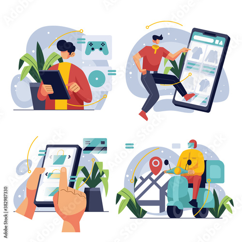 Cyber Monday Character Shoping Online Collection
