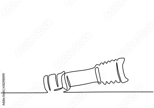 One line drawing of flashli...