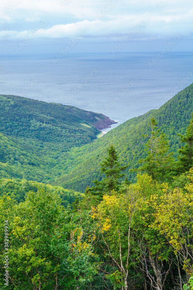Landscape of the Fishing Cove, along the Cabot Trail