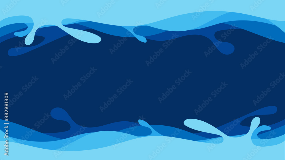 Blue ocean wave layer style deep water concept vector abstract background Blue ocean wave layer style deep water concept vector abstract background