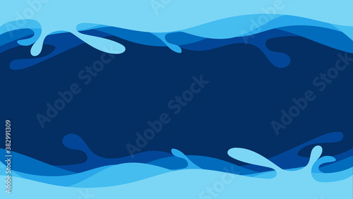 Blue ocean wave layer style deep water concept vector abstract background