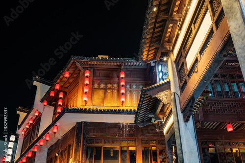 Canvas Print Night scenery of Confucius Temple in Nanjing, Jiangsu Province, China