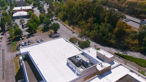 ICE Immigration and Customs Enforcement's building during BLM Protests in Portland Oregon photo